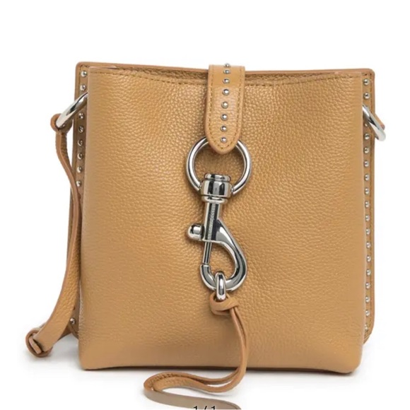 Rebecca Minkoff Mini Leather Studded Feed Crossbody - Picture 1 of 5